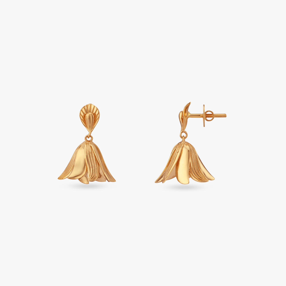 Radiate Bloom Gold Jhumka Earrings,,hi-res image number null