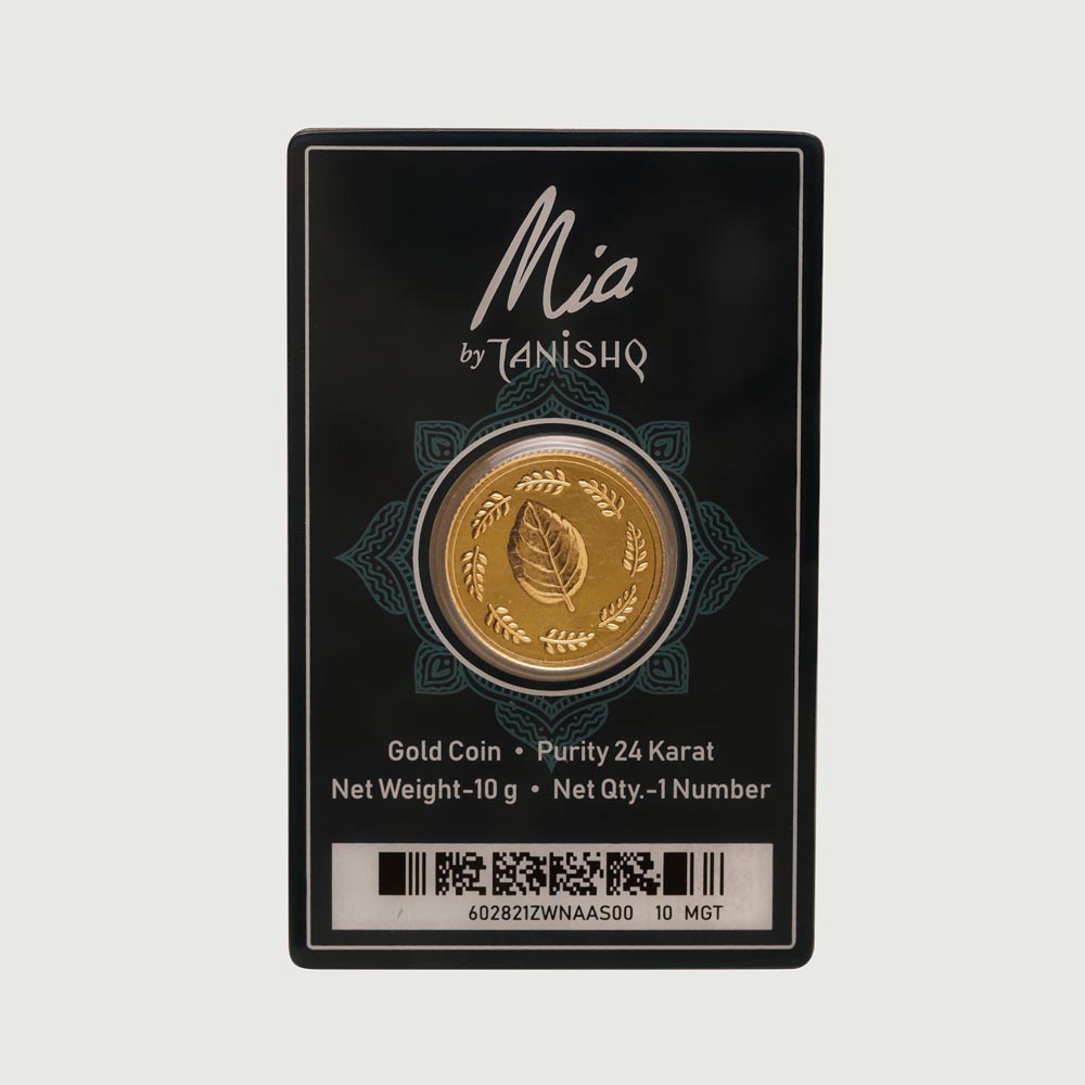 10 GM 24 Karat Tulsi Leaf Gold Coin,,hi-res image number null