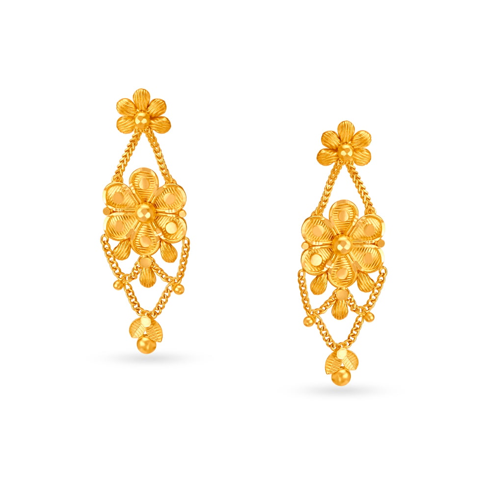 Mesmerising Floral Gold Necklace Set,,hi-res image number null