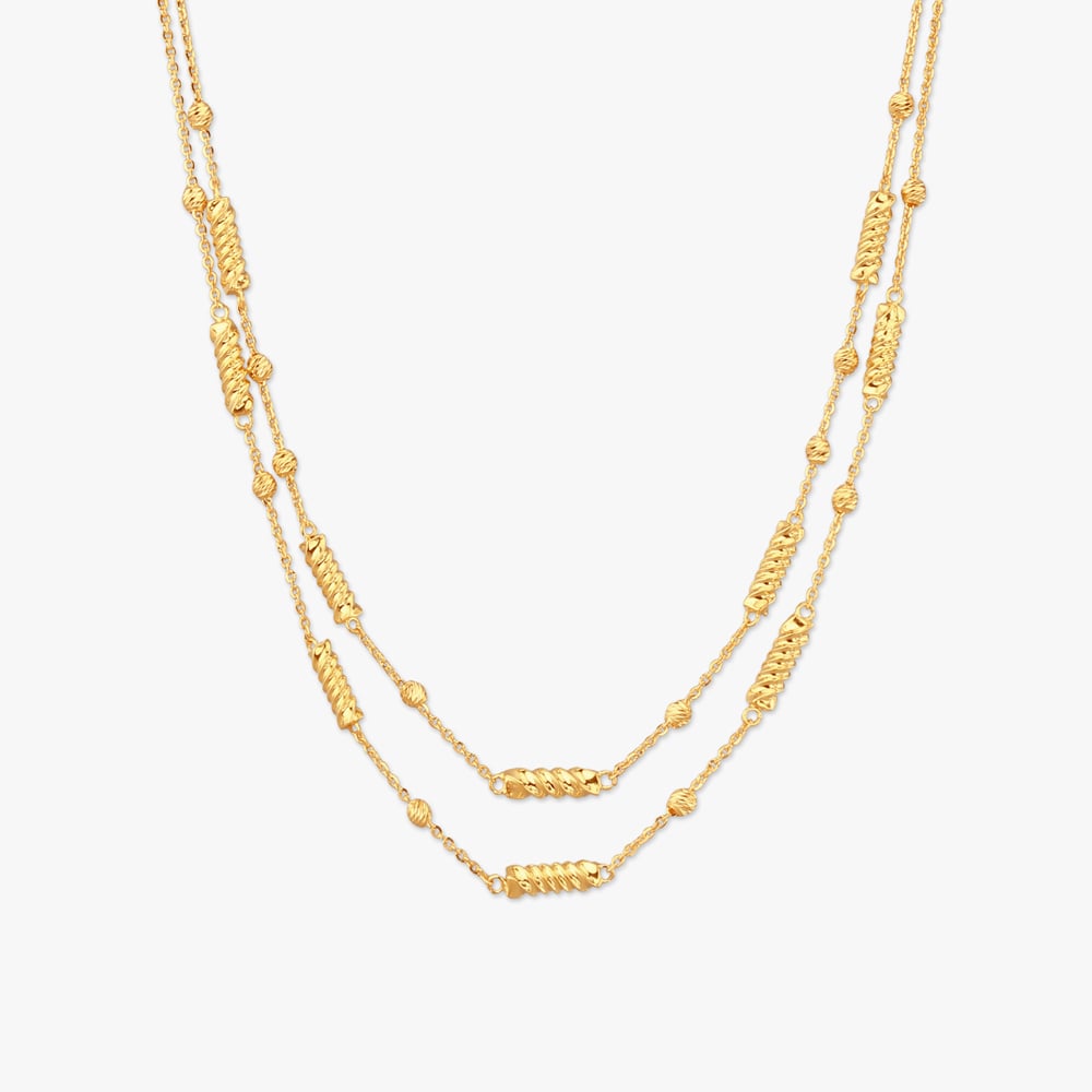

Barrel Bead Gold Necklace