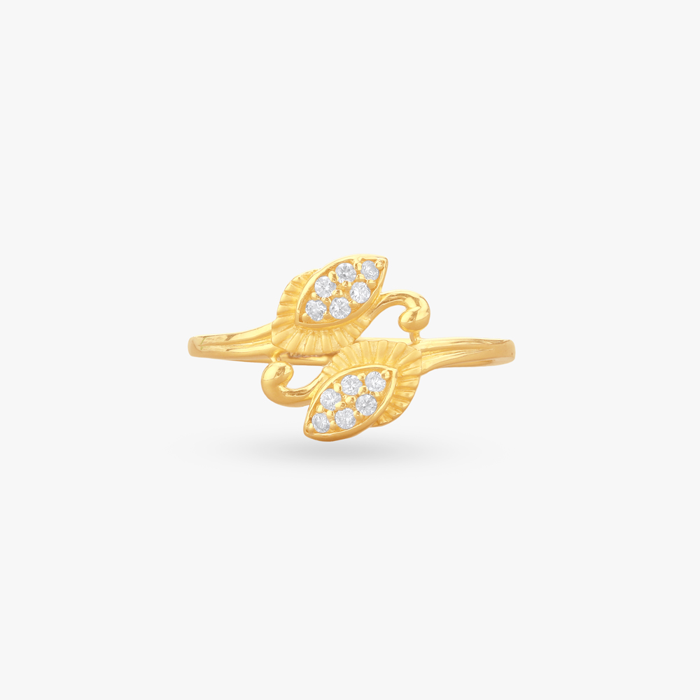 

Twin Leaf Gold Ring