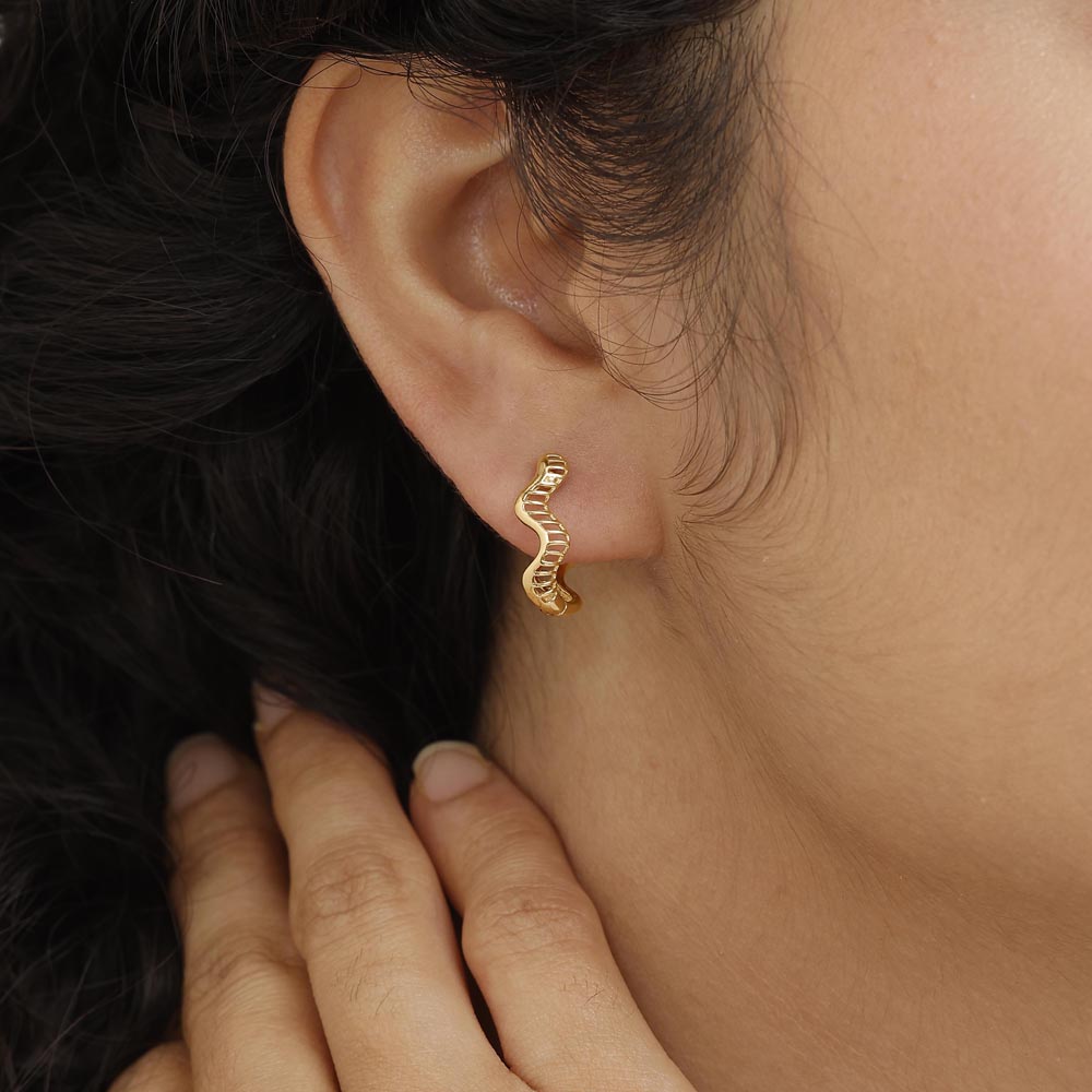 Aura Ripple Gold Hoop Earrings,,hi-res image number null