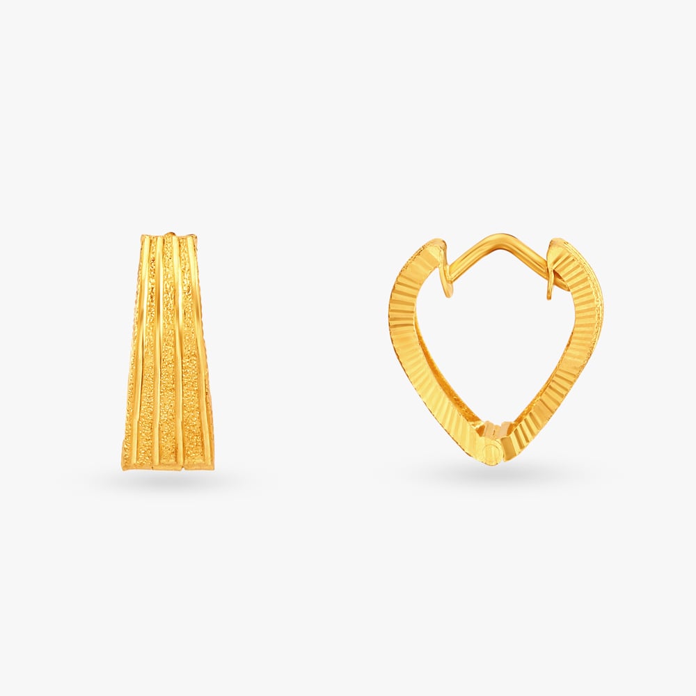 Textured Bold Gold Hoop Earrings,,hi-res image number null
