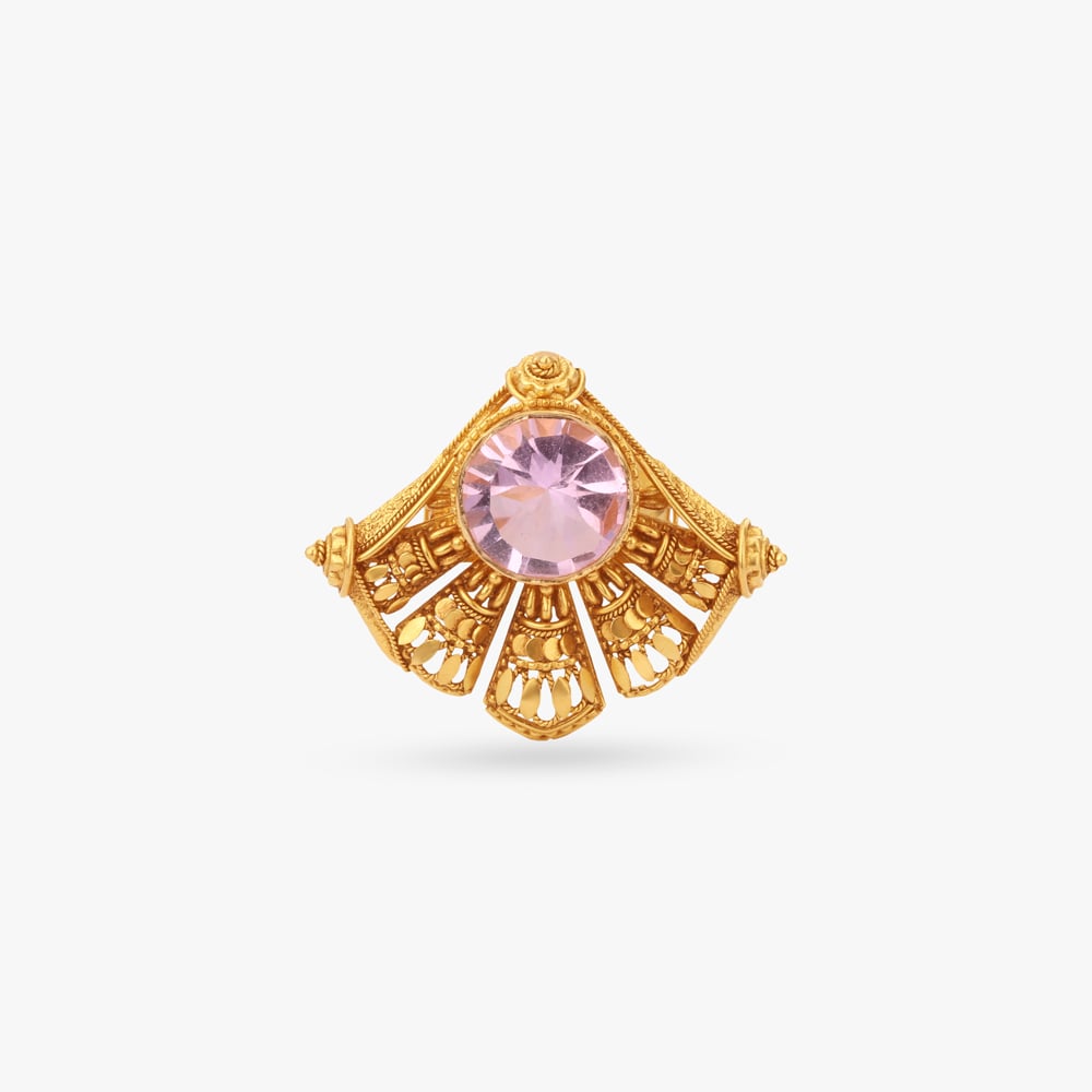 Rosy Sunrise Gold Finger Ring,,hi-res image number null
