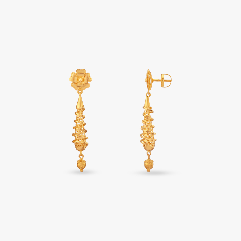 Conical Charm Gold Drop Earrings,,hi-res image number null
