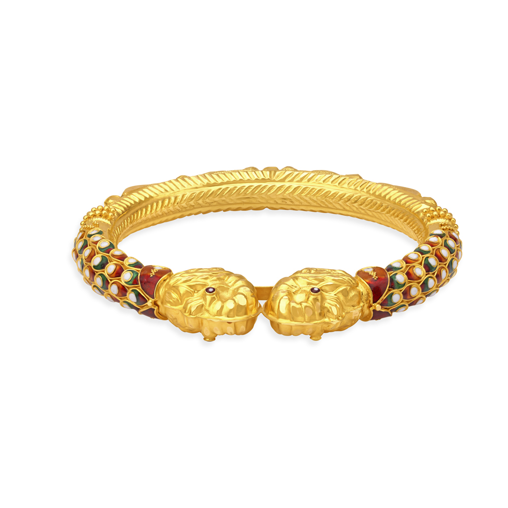 Stylish Gold and Enamel Bangles,,hi-res image number null