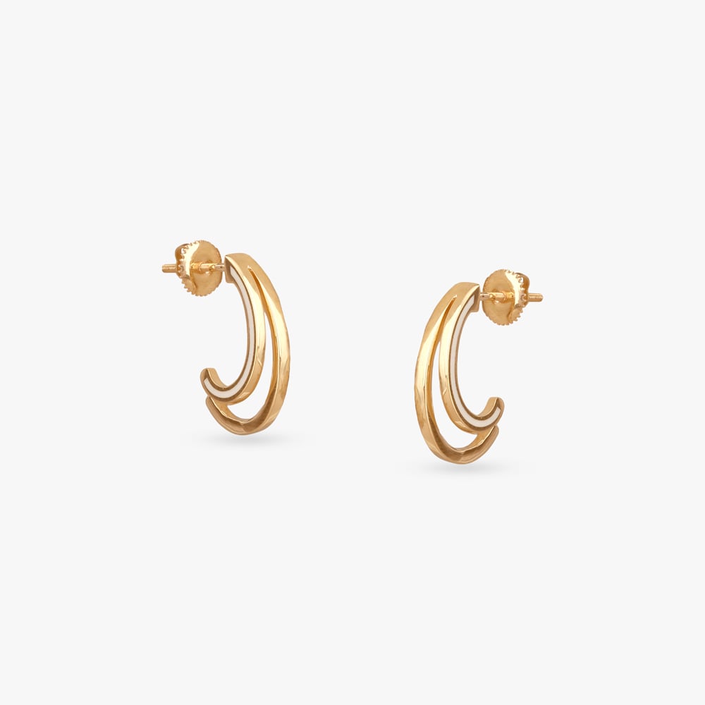 

Twin Curve Gold Hoop Earrings