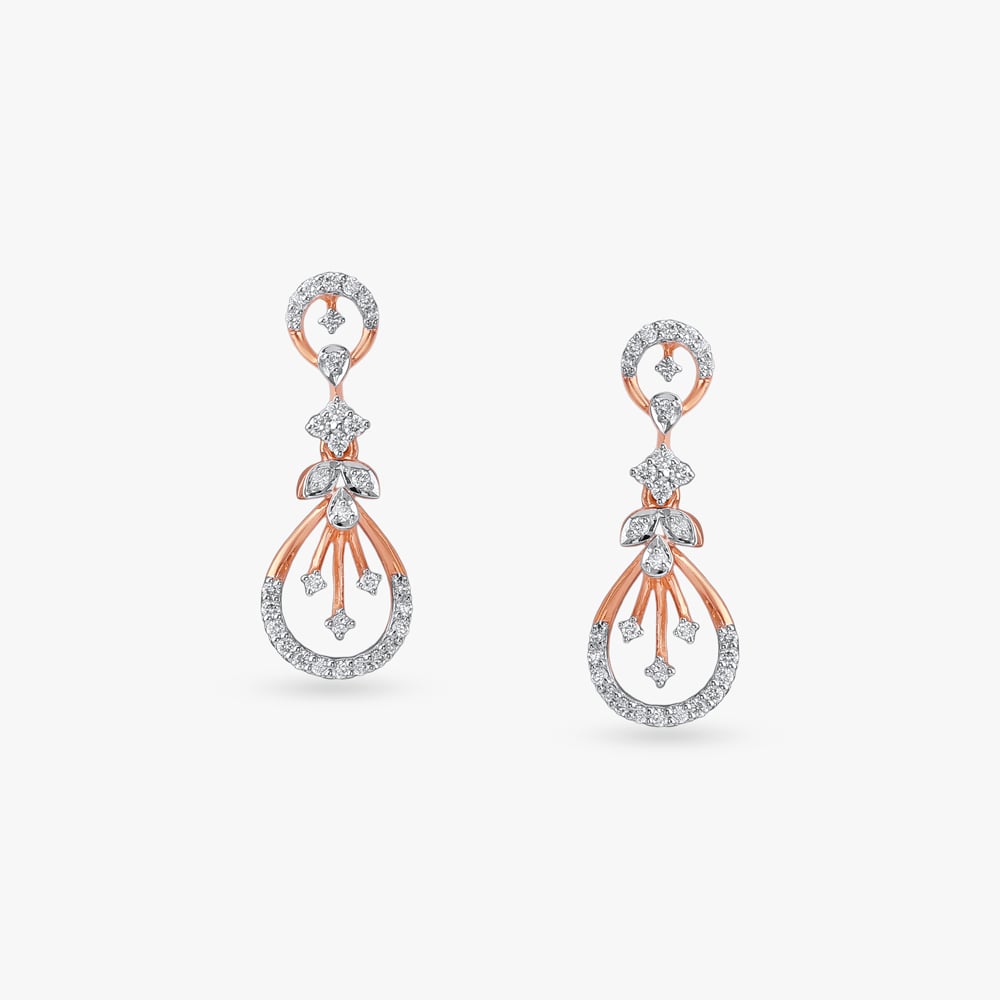 Rosy Grace Diamond Drop Earrings,,hi-res image number null