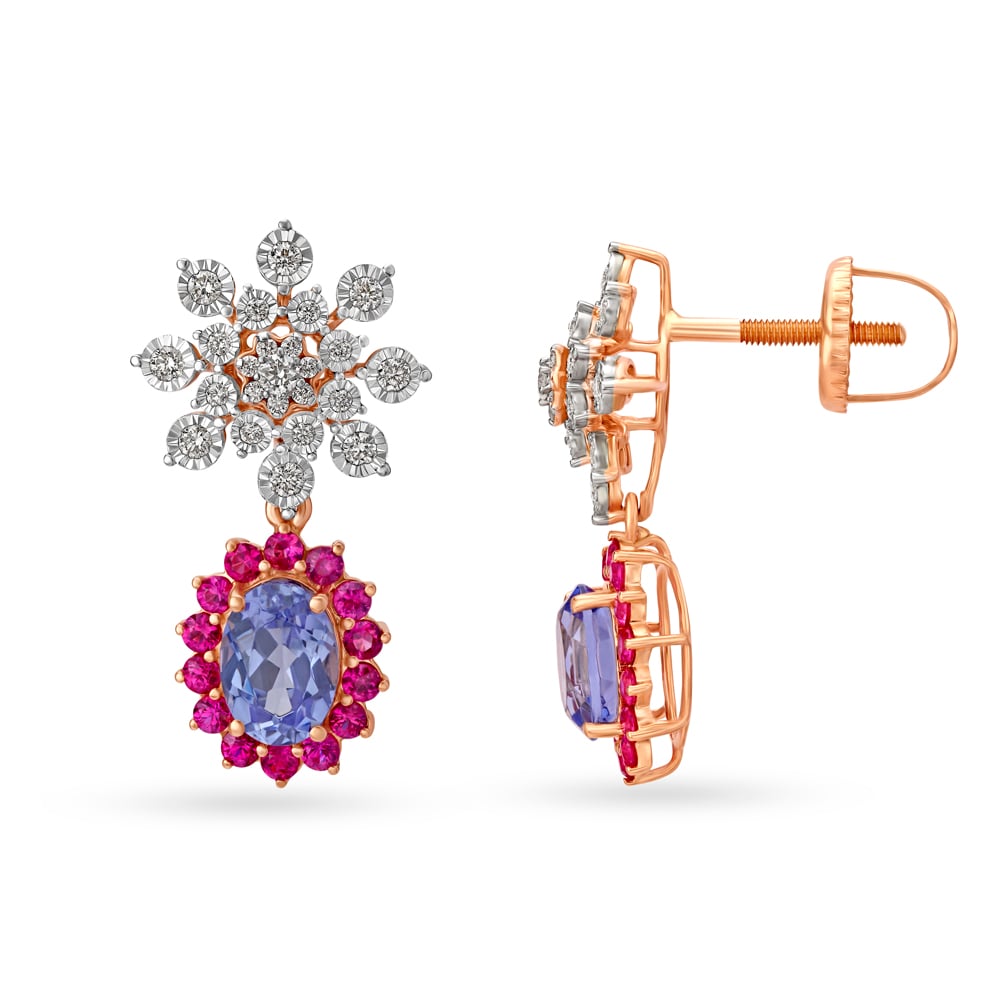 Diamond and Ruby Floral Symphony Necklace Set,,hi-res image number null