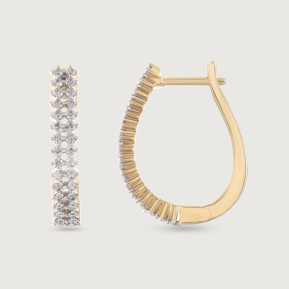 Luxe Drip Gold & Diamond Hoop Earrings,,hi-res image number null