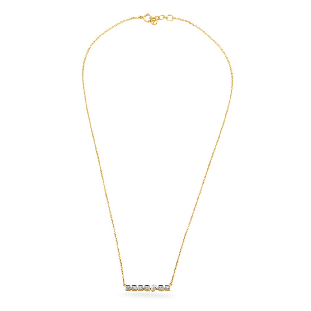 Morse Code Gold & Diamond Necklace,,hi-res image number null