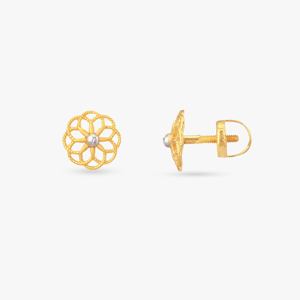 Bloom Buddy Gold Stud Earrings for Kids,,hi-res image number null