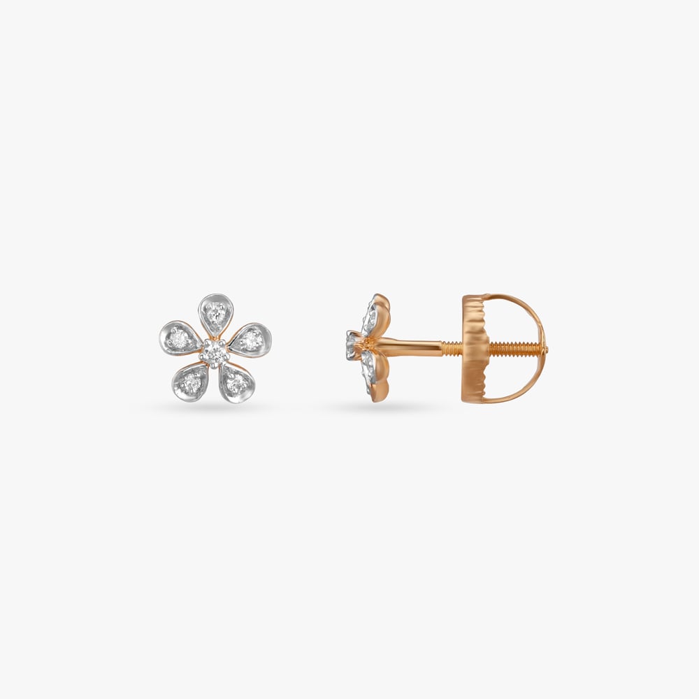 Floral Gleam Diamond Stud Earrings,,hi-res image number null