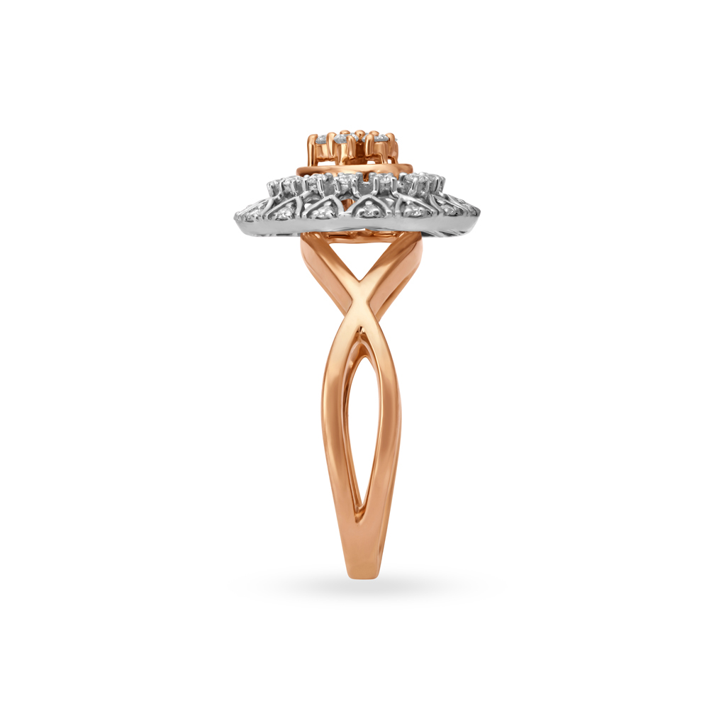 Magnificent 18 Karat White And Rose Gold And Diamond Statement Ring,,hi-res image number null