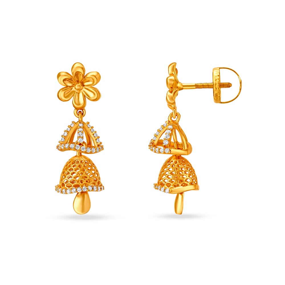Gorgeous Jali Work Jhumka Earrings,,hi-res image number null