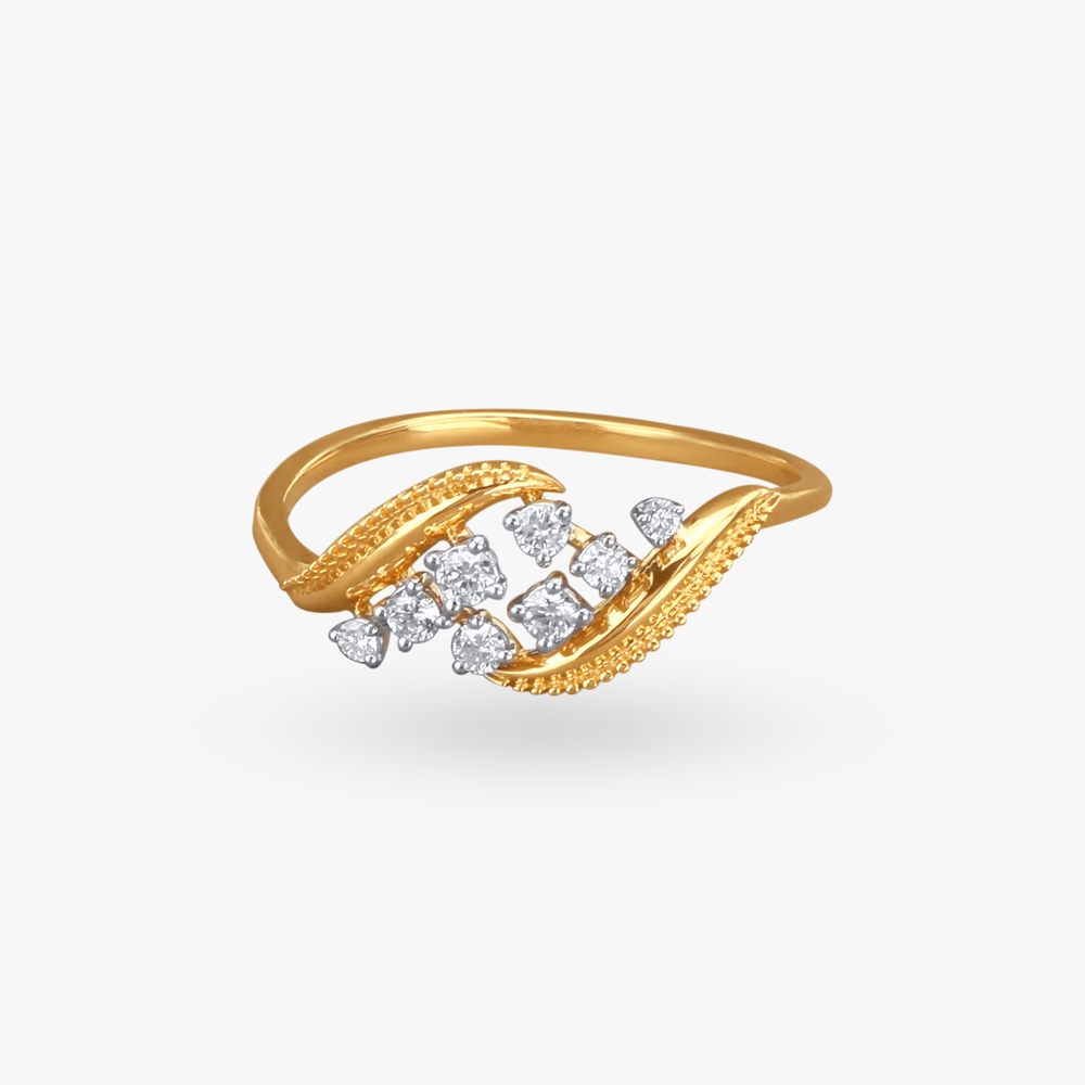 Elegant Swirl Diamond Finger Ring,,hi-res image number null