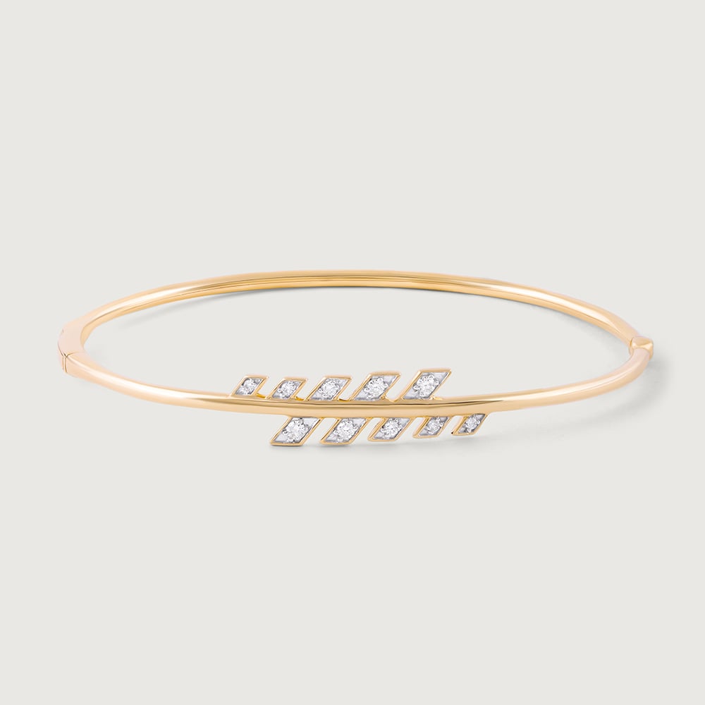 Strobe Rhythm Gold & Diamond Bangle,,hi-res image number null