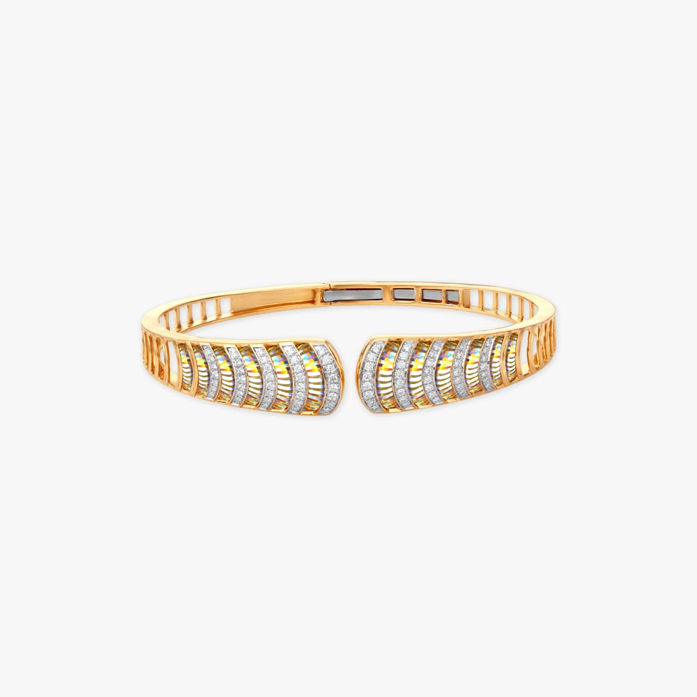 Luminous Chevron Diamond Bangle,,hi-res image number null