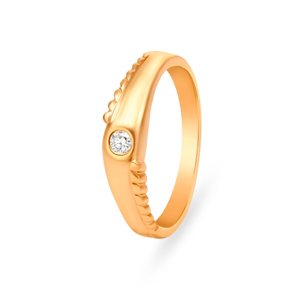 Mia 14KT Yellow Gold And Diamond Finger Ring