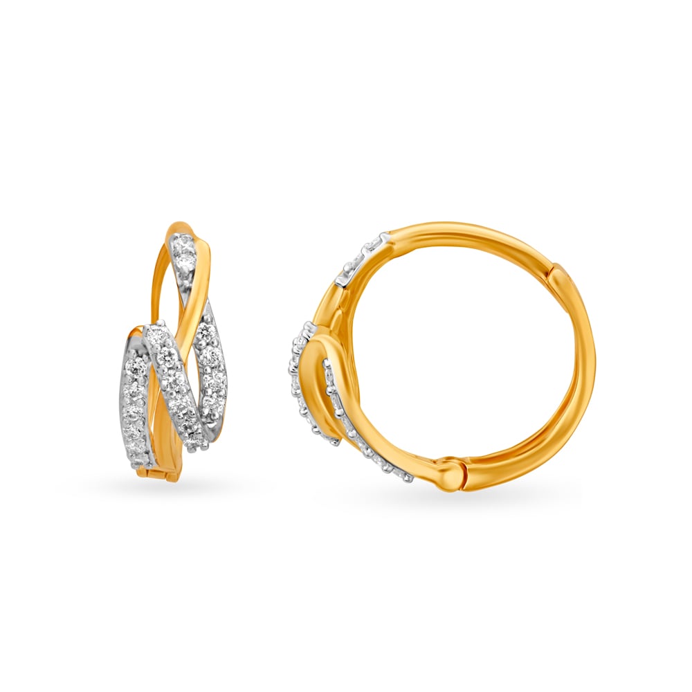 Twist of Brilliance Diamond Hoop Earrings,,hi-res image number null