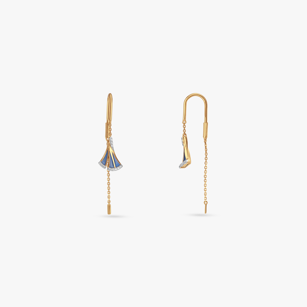 Winged Veil Diamond Drop Earrings,,hi-res image number null