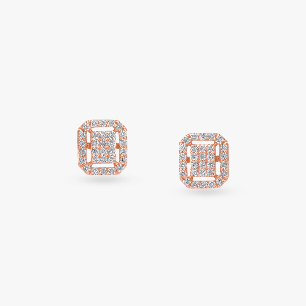 Gleam Grid Diamond Stud Earrings,,hi-res image number null