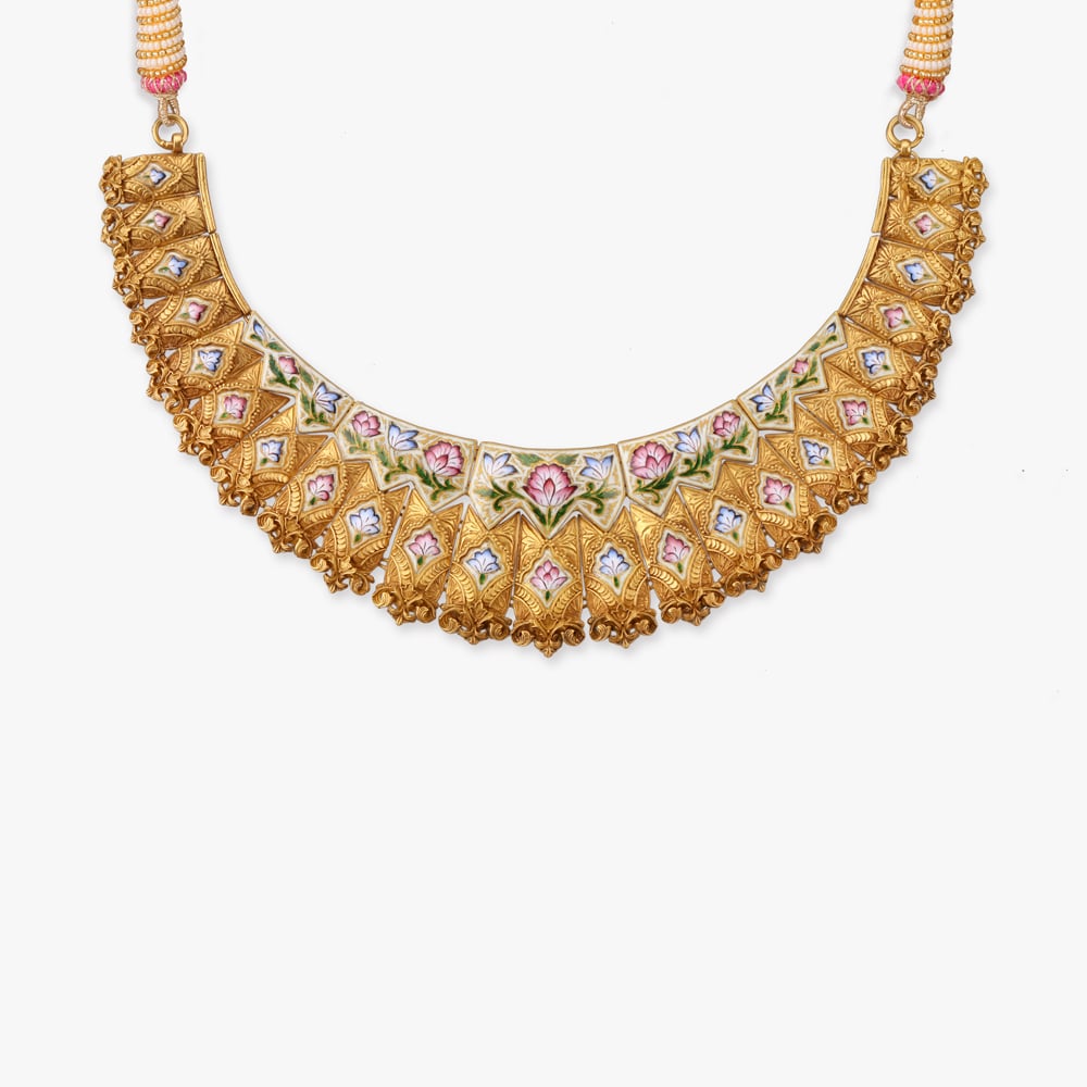 Floral Swirls Gold Necklace Set,,hi-res image number null