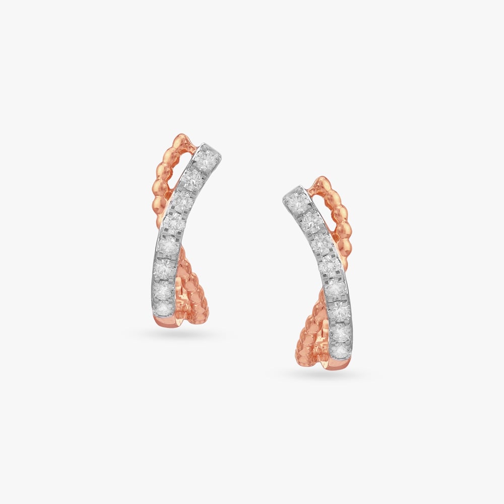 Blush Twine Diamond Hoop Earrings,,hi-res image number null