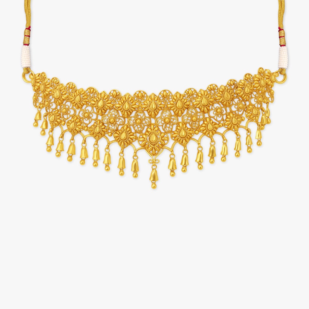 Phool Jaal Gold Choker Necklace,,hi-res image number null