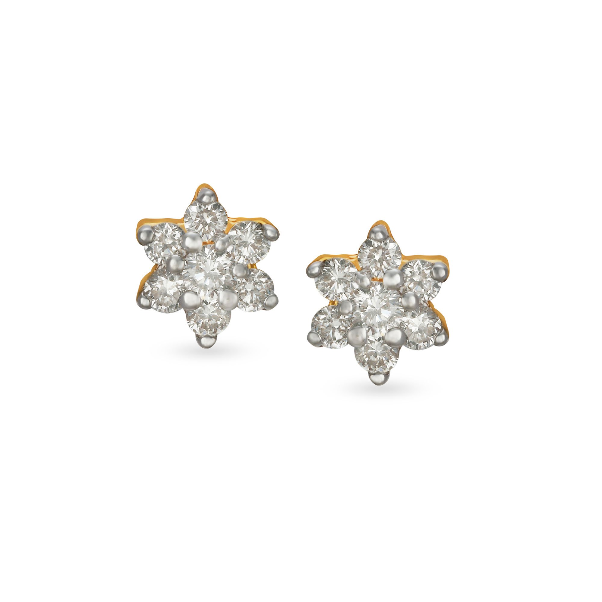 Petite Floral Diamond Stud Earrings,,hi-res image number null
