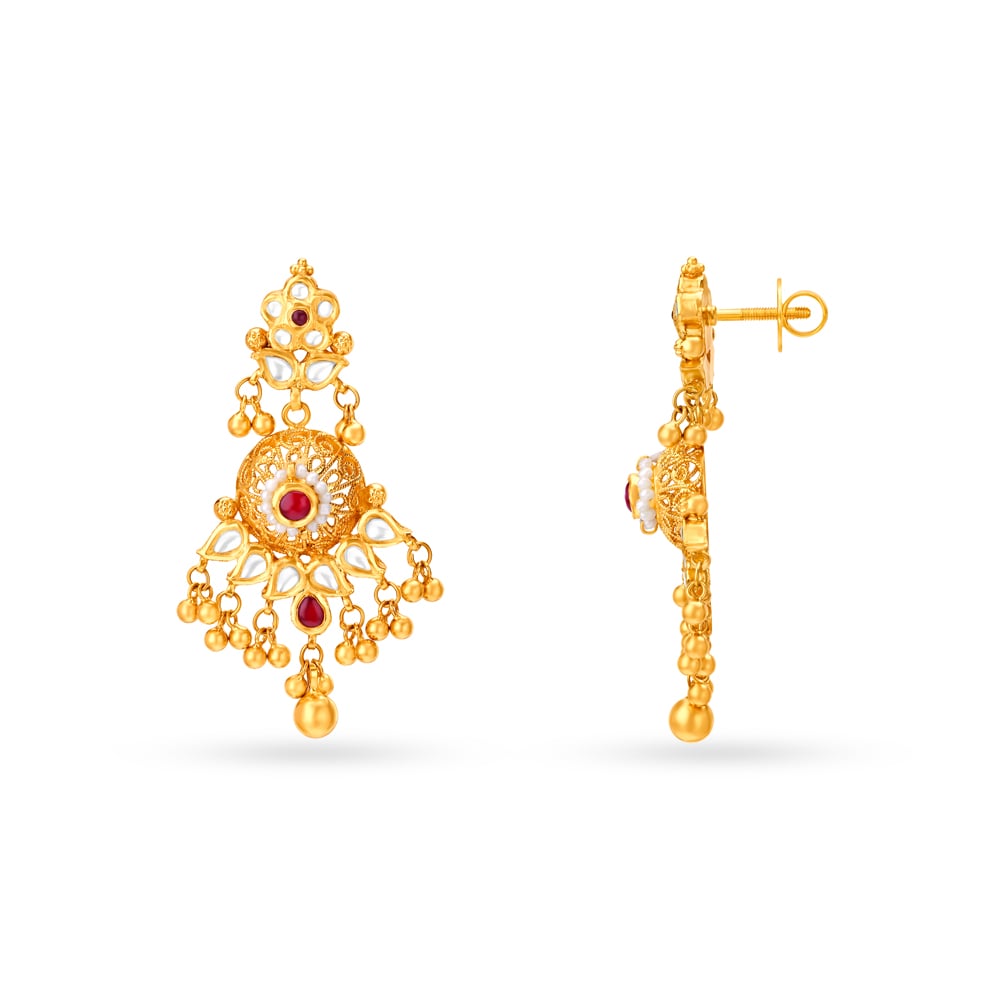 Dazzling Gold and Kundan Necklace Set,,hi-res image number null