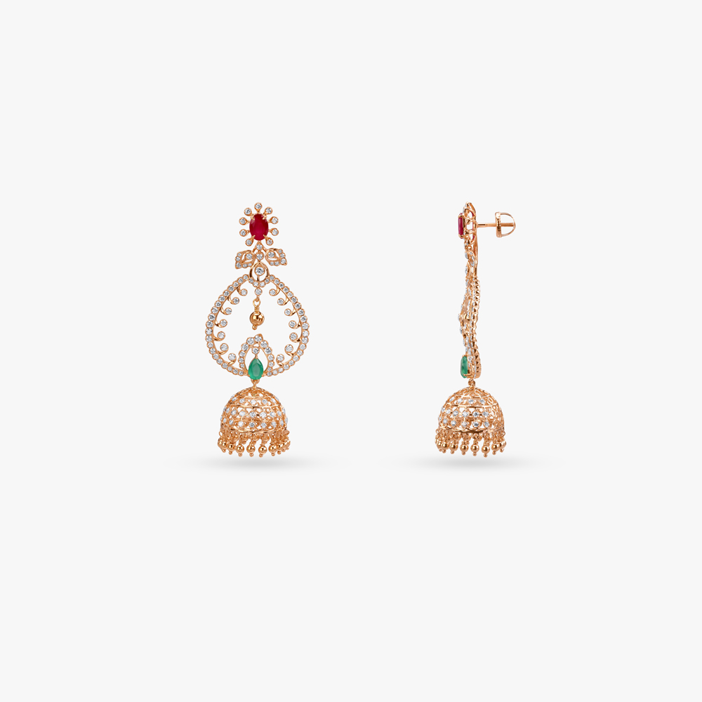 Royale Garden Diamond Chandbali Earrings,,hi-res image number null
