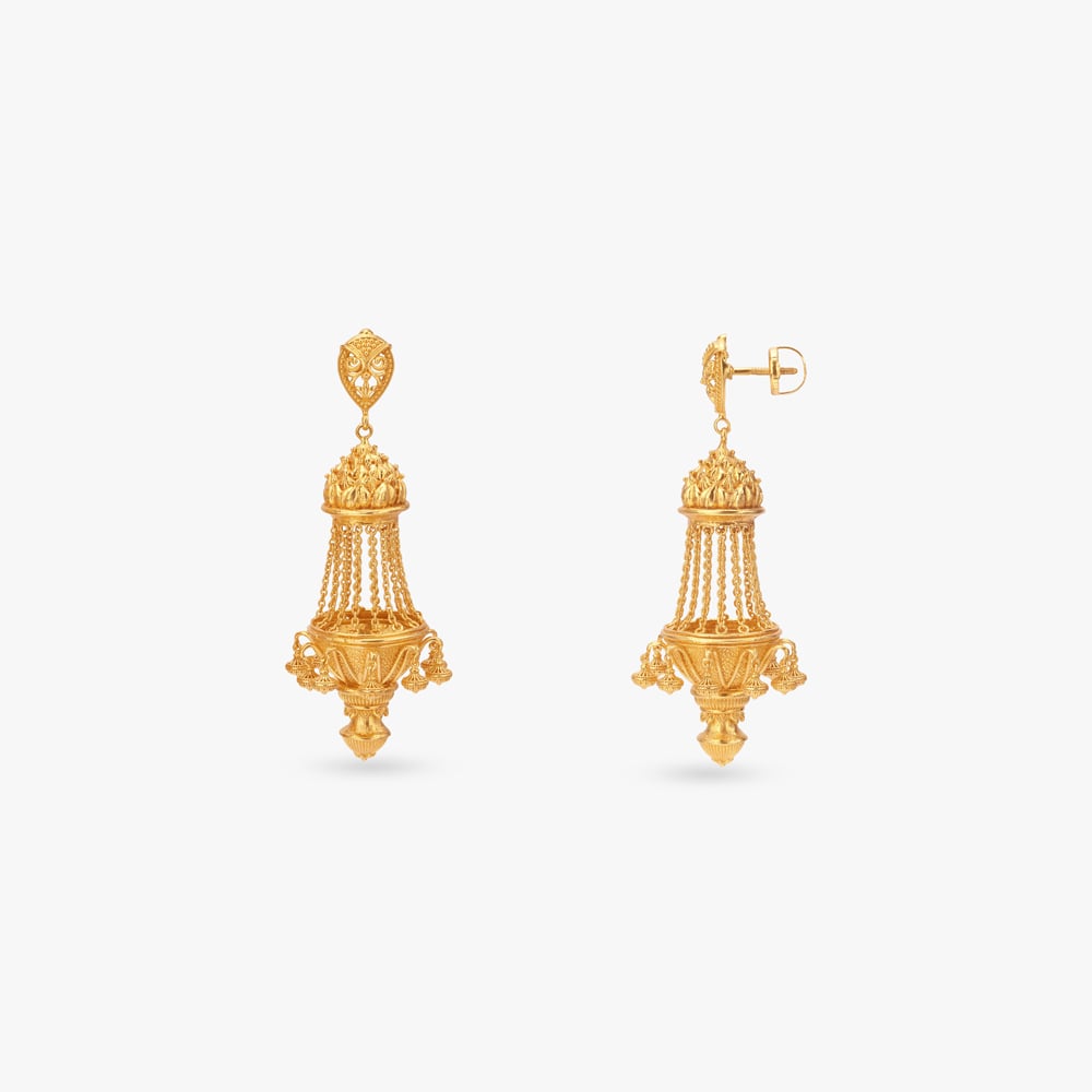 Jharbaati Prabha Gold Jhumka Earrings,,hi-res image number null