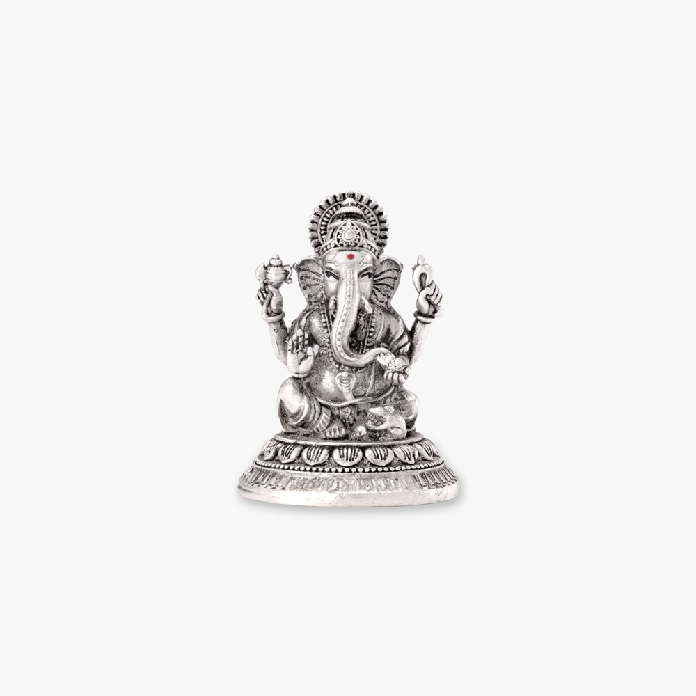 Sacred Ganesha and Lakshmi Silver Idol,,hi-res image number null