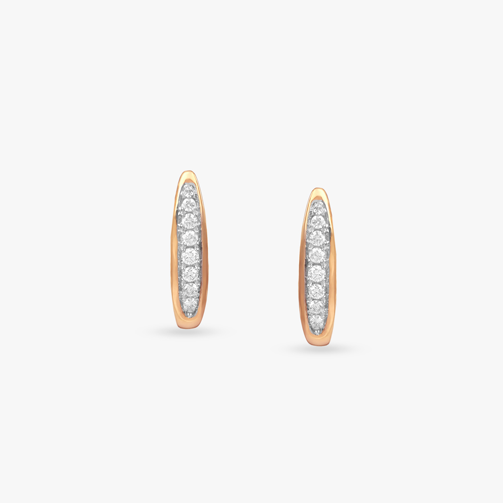 Sleek Beam Diamond Hoop Earrings,,hi-res image number null