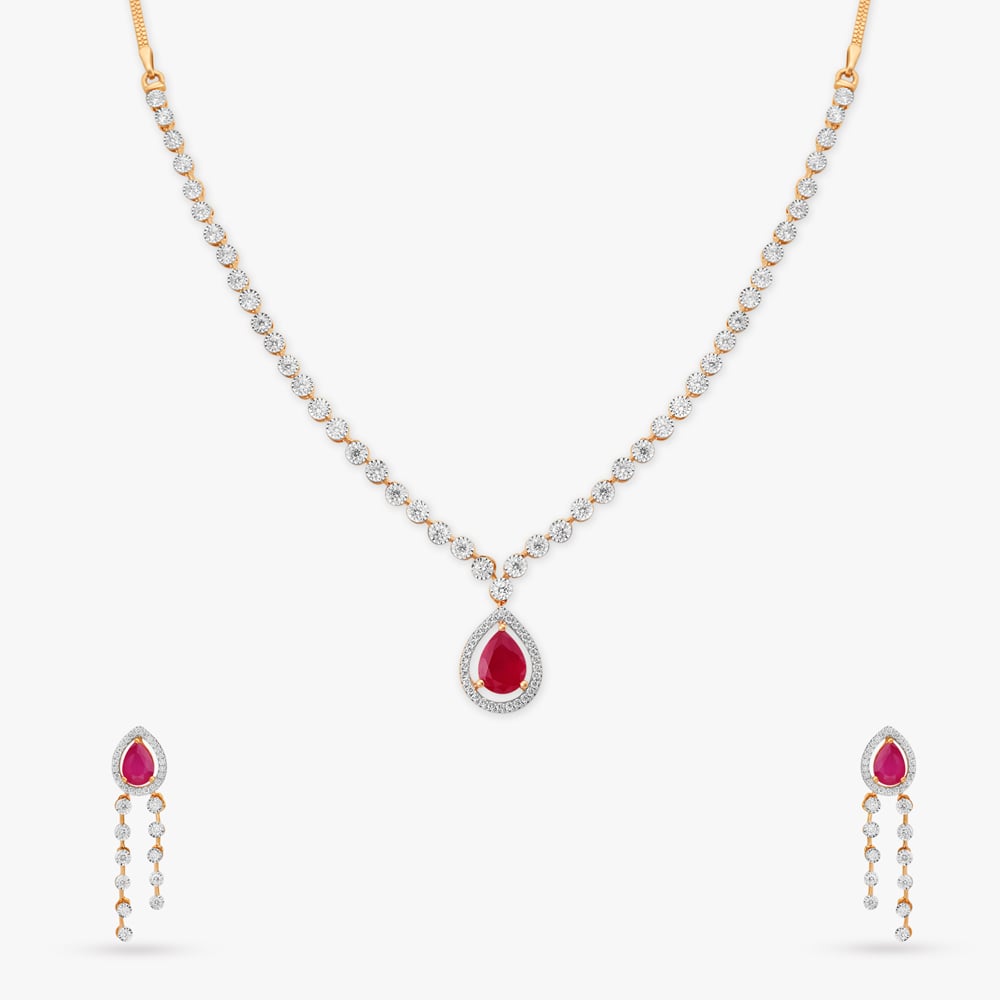 Tanishq diamond necklace starting price on sale