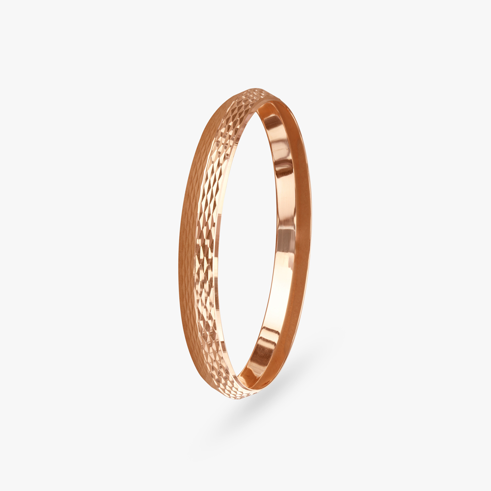 Sleek Textured Gold Kada for Men,,hi-res image number null