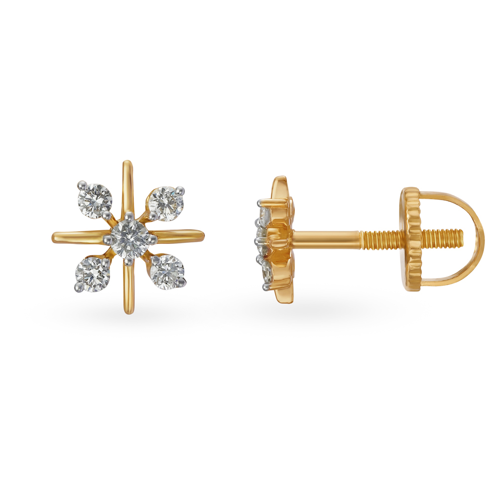 

Winsome Nakshatra Motif Diamond Stud Earrings