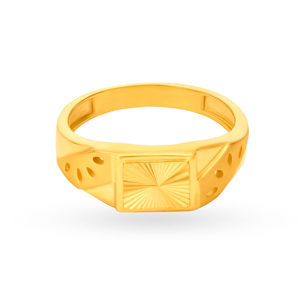 Striking Cutout Pattern Gold Ring For Men,,hi-res image number null