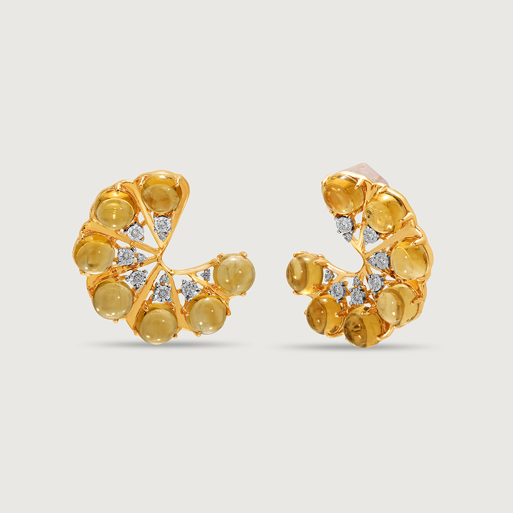 Couture Crystal 14KT Diamond & Citrine Stud Earrings,,hi-res image number null