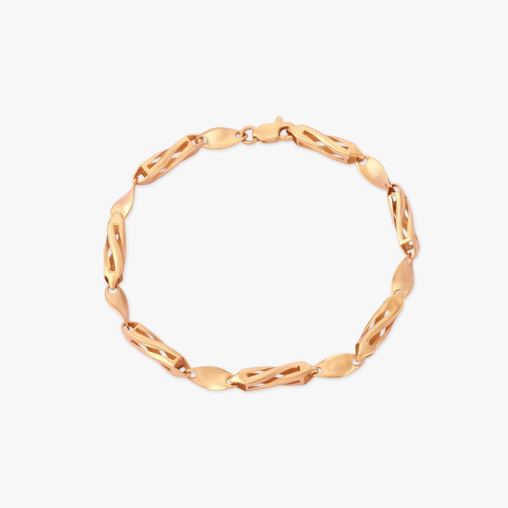 Sculpted Link Gold Bracelet for Men,,hi-res image number null