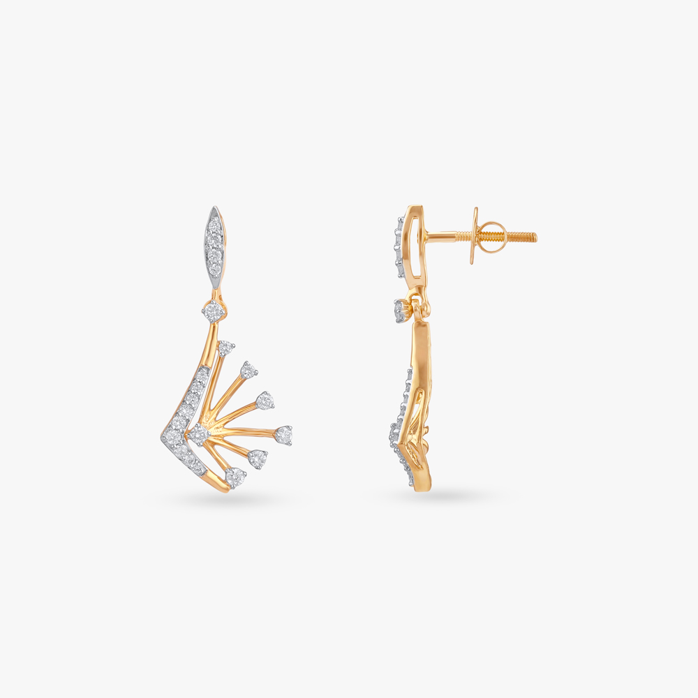 Twinkle Fan Diamond Drop Earrings,,hi-res image number null