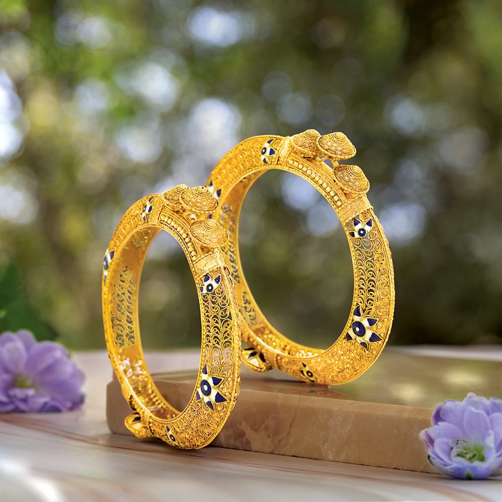 Bengal Bloom Kankan Gold Bangles,,hi-res image number null