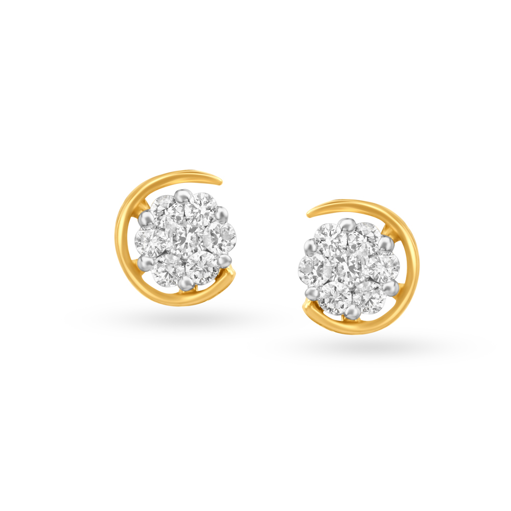 Pretty Seven Stone Diamond Stud Earrings