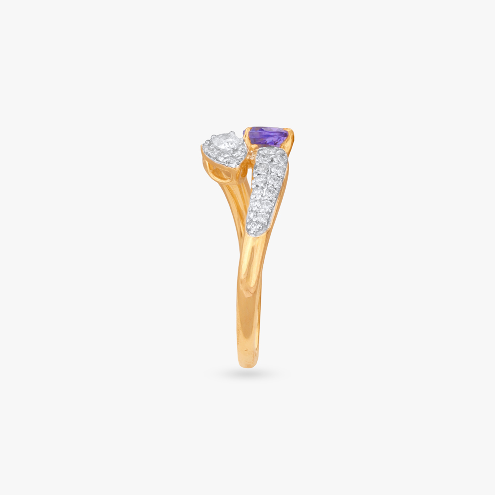 Stylish Curve Diamond Finger Ring,,hi-res image number null