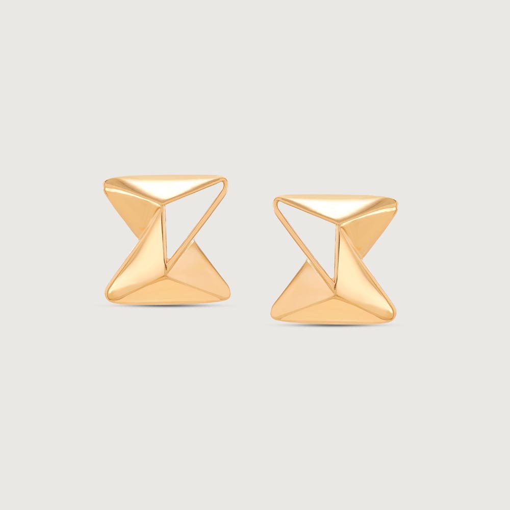 Edgy Prism Gold Stud Earrings,,hi-res image number null