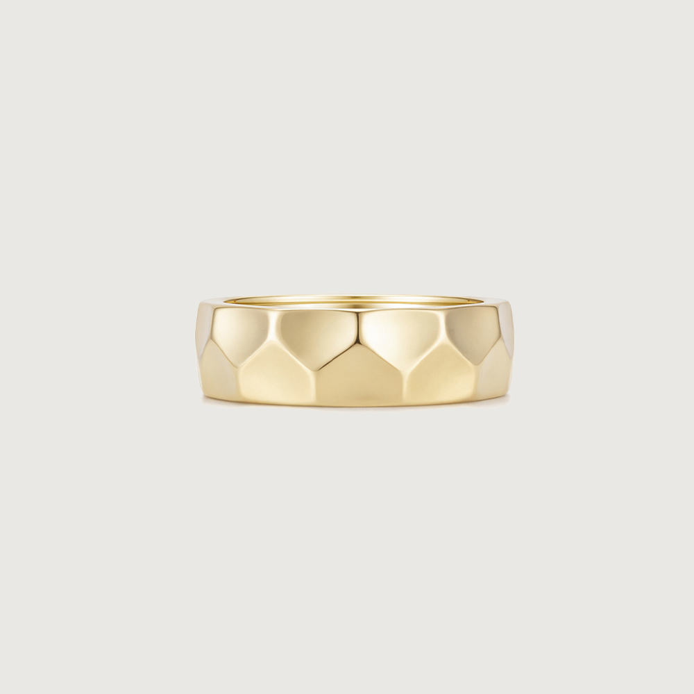 Faceted Sculpt Gold Ring,,hi-res image number null