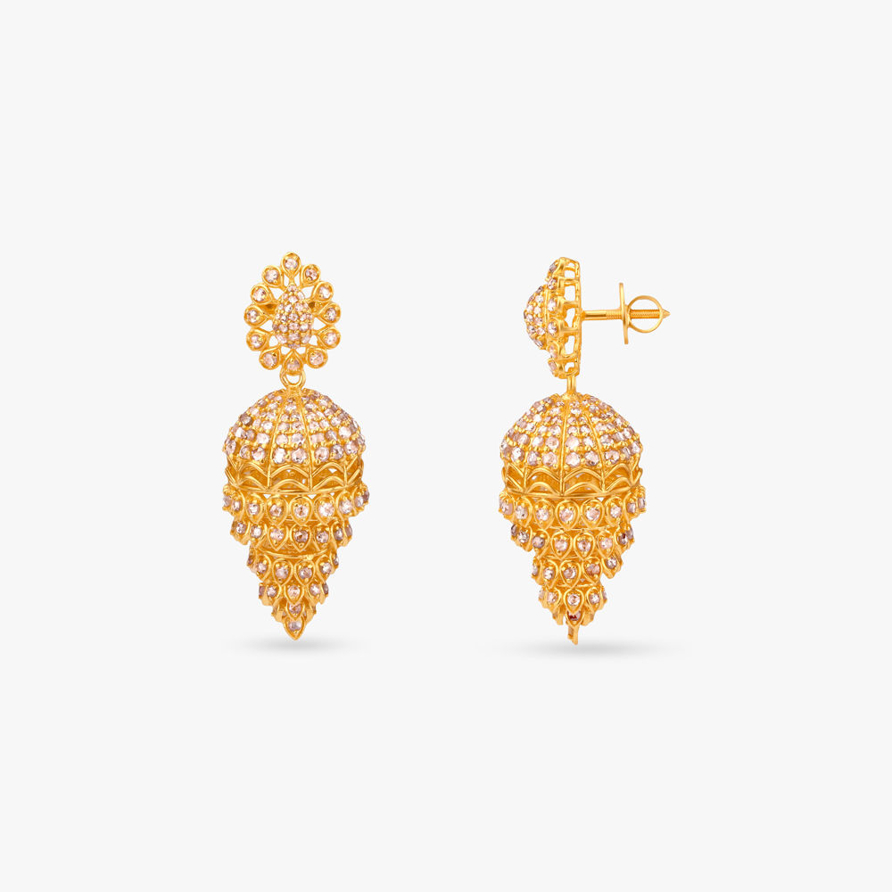 Heirloom Canopy Gold Jhumka Earrings,,hi-res image number null
