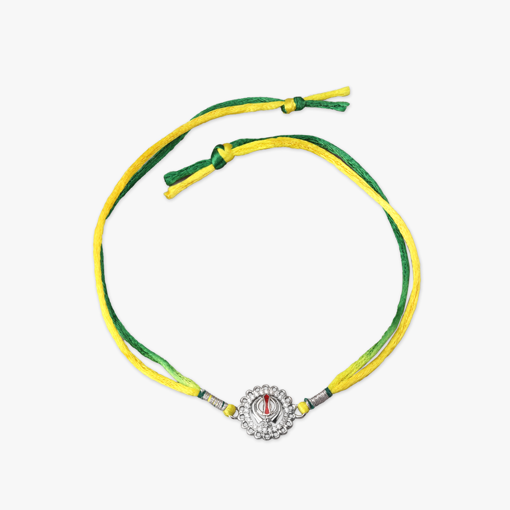Khalsa Crest Silver Rakhi,,hi-res image number null