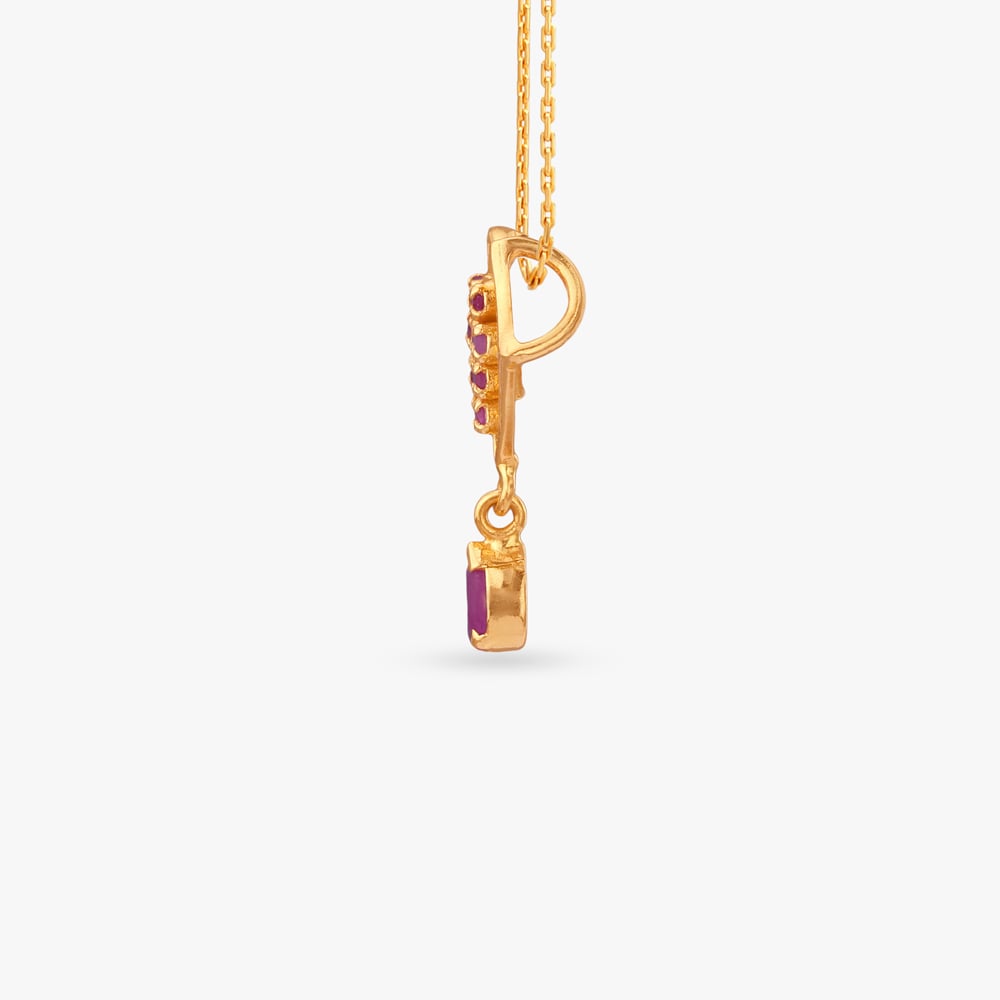 Edgy Bloom Ruby Pendant and Earrings Set,,hi-res image number null